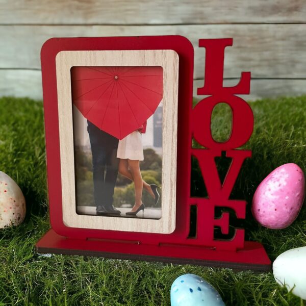 love wooden photo frame 4"x6"