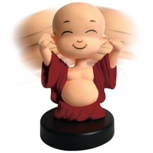 maroon color happy buddha bobblehead front look