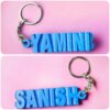 dual name keychain bblue color